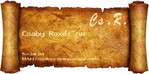 Csaby Roxána névjegykártya