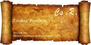 Csaby Roxána névjegykártya
